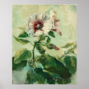 Affiche La Farge - Étude Des Hollyhocs Roses Au Soleil