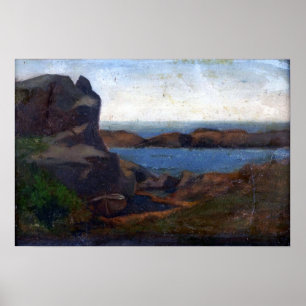 Affiche La Farge - Old Boathouse Beach Newport