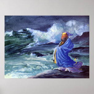 Affiche La Farge - Un Rishi Appelant Une Tempête Japonaise