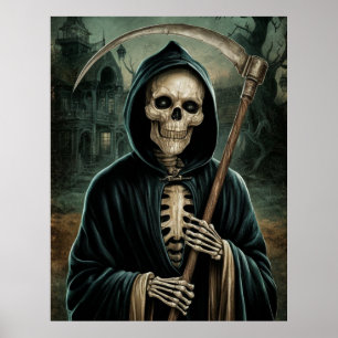 Affiche La Faucheuse éffrayante de la mort avec Scythe