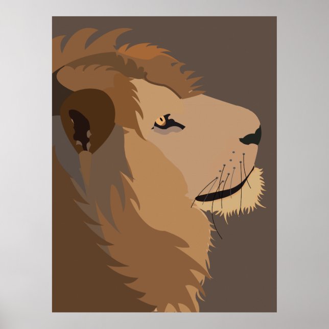 Affiche La Faune Animale Lion Roi De La Jungle (Devant)