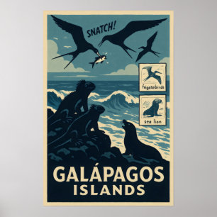 Affiche La faune des îles Galápagos