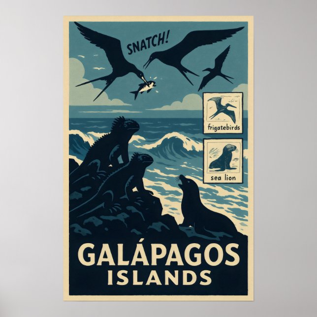 Affiche La faune des îles Galápagos (Devant)