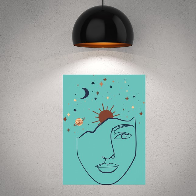 Affiche La femme Abstraite et les étoiles (Créateur téléchargé)