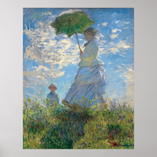 Affiche La femme de Monet restaurée avec un parasol La pro (Devant)