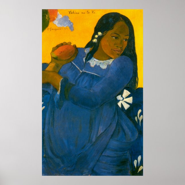 Affiche La femme de Paul Gauguin avec un mangue (1892) (Devant)