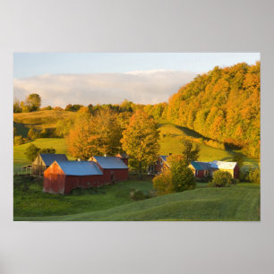 Affiche La ferme Jenne à Woodstock, Vermont. Automne. 2