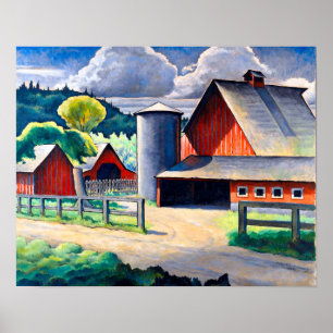 Affiche La Ferme Kenjiro Nomura 1934 Art Rustique 