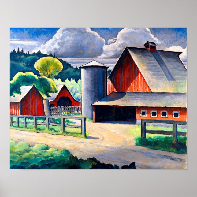 Affiche La Ferme Kenjiro Nomura 1934 Art Rustique  (Devant)