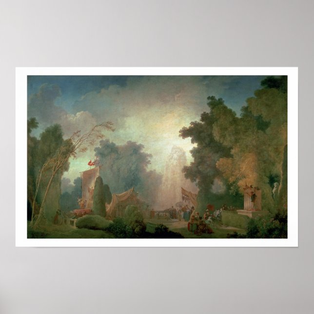 Affiche La Fete à Saint-Cloud (huile sur toile) (pour déta (Devant)