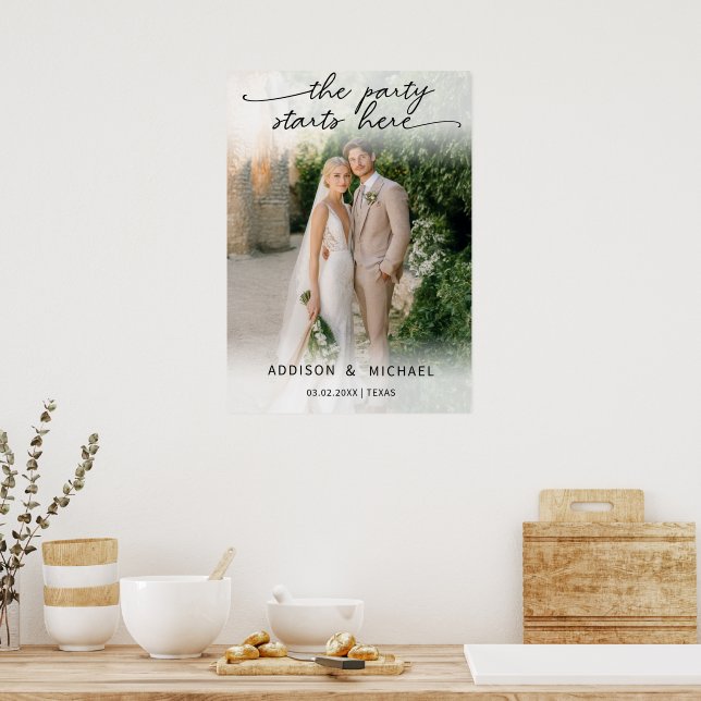 Affiche LA FÊTE COMMENCE ICI ! Bannière photo (Cuisine)