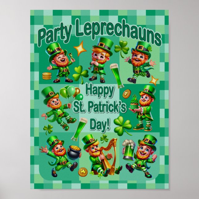 Affiche La fête de la Saint-Patrick Adorables "Lutins de f (Devant)