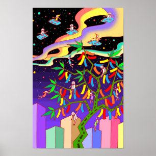 Affiche La fête des étoiles de Tanabata se déroule par une
