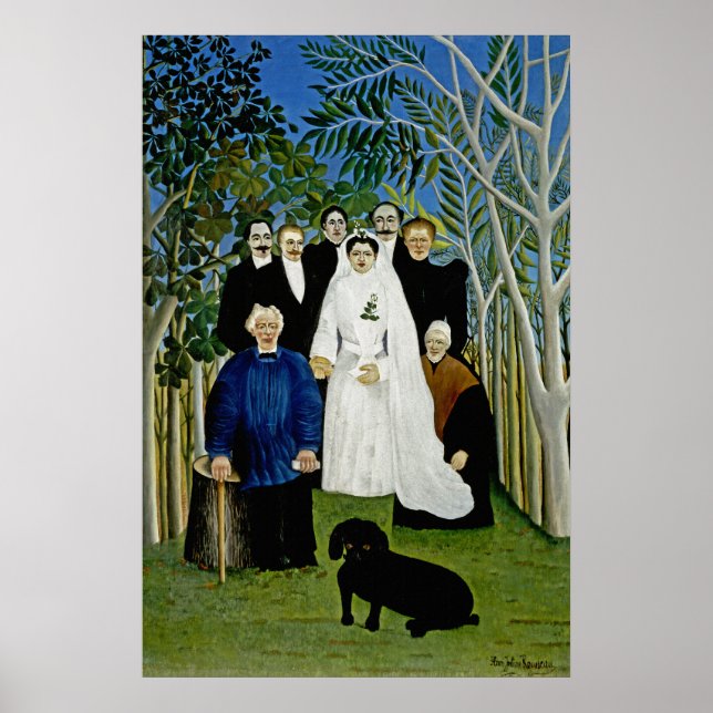 Affiche La fête du mariage par Henri Rousseau (Devant)