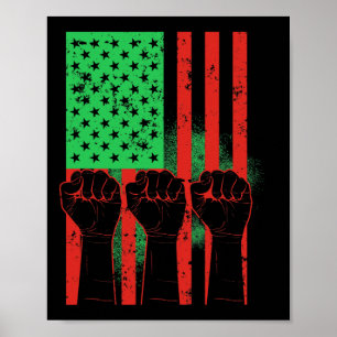 Affiche La Fierté du drapeau noir afro-américain du 19ème 