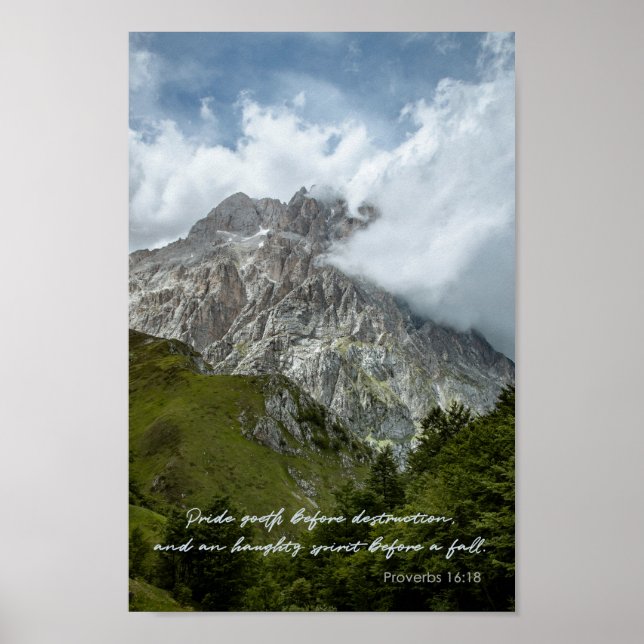 Affiche La fierté se fait avant la destruction Proverbes C (Devant)