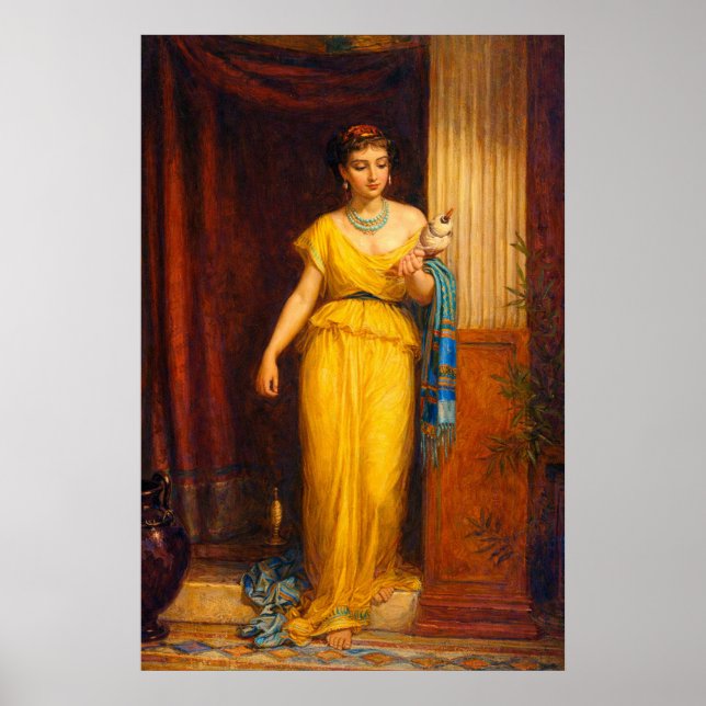 Affiche La fileuse de John William Waterhouse (Devant)