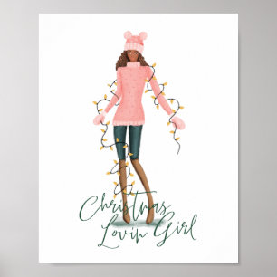 Affiche La Fille de Noël des amoureux d'Aquarelle envelopp