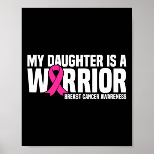 Affiche La Fille Est Un Guerrier Pink Ribbon Cancer Du Sei