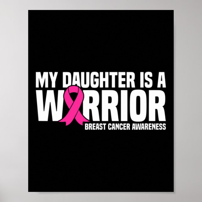 Affiche La Fille Est Un Guerrier Pink Ribbon Cancer Du Sei (Devant)
