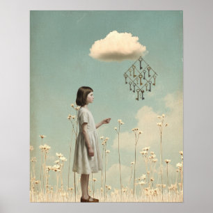 Affiche La Fille et son cerf-volant clé   Livre de contes 
