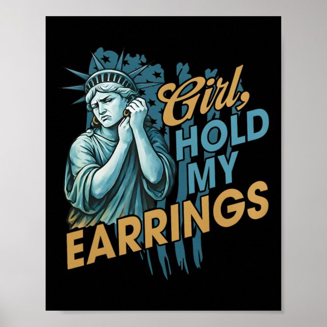 Affiche La Fille Tenir Mes Boucles D'Oreilles Mode De Lutt (Devant)