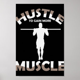 Affiche La fitness de Calisthenics "Hustle to Gain Muscle"