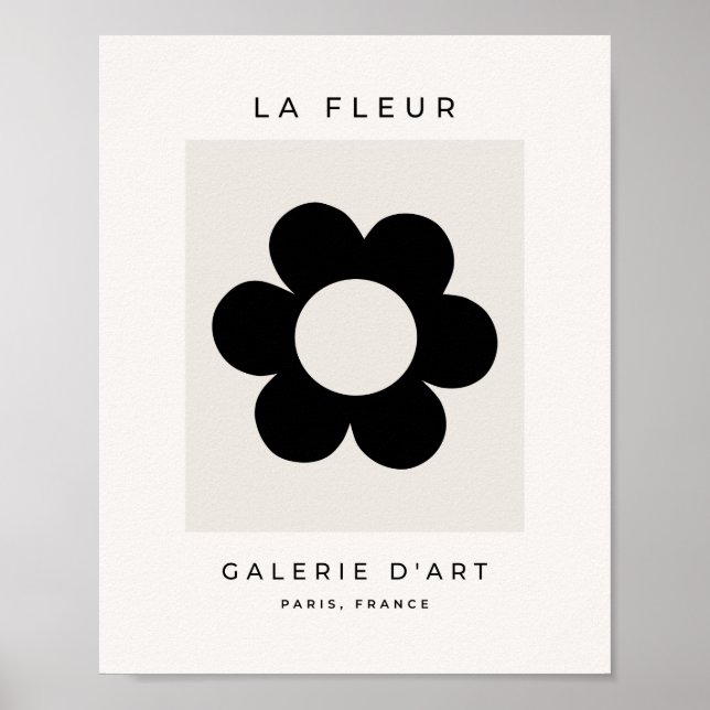 Affiche La Fleur 03 Retro Floral Black And White Flower (Devant)