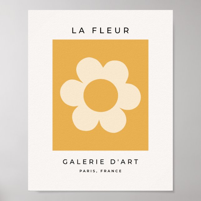 Affiche La Fleur 07 Fleur Jaune Retro Florale (Devant)