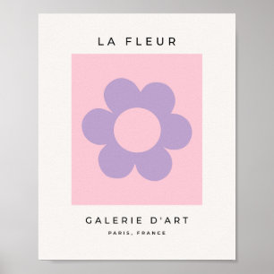 Affiche La Fleur 08 Florale Abstraite Rose Et Violet Fleur