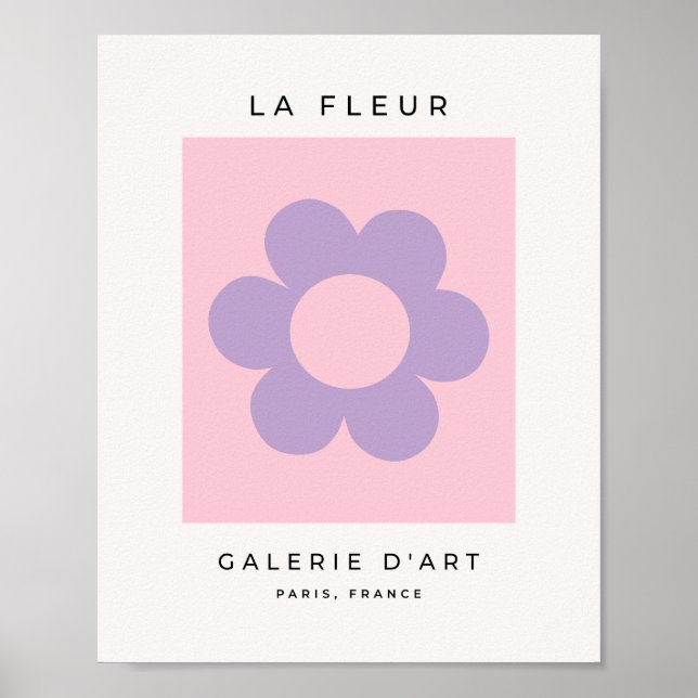 Affiche La Fleur 08 Florale Abstraite Rose Et Violet Fleur (Devant)