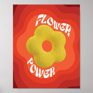 Affiche La fleur jaune est conçue avec un tricot unique