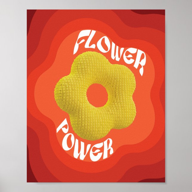 Affiche La fleur jaune est conçue avec un tricot unique (Devant)