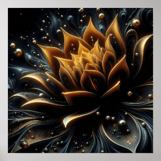 Affiche La floraison dorée dans les profondeurs du crépusc