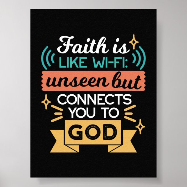 Affiche La foi est comme le WiFi Citation chrétienne drôle (Devant)