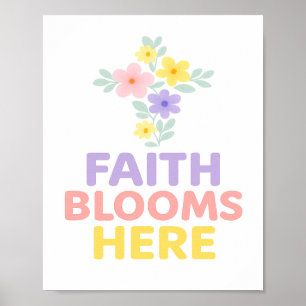Affiche La Foi Fleurit Ici Croix Florale de Pâques 2026