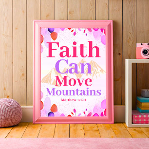 Affiche La foi peut déplacer des montagnes Boho Christian 