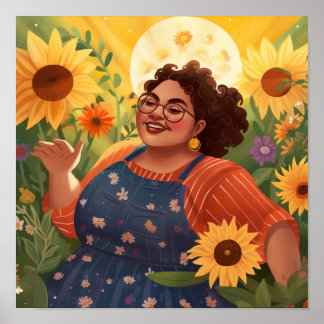 Affiche La force et la joie de la femme dans le jardin au 