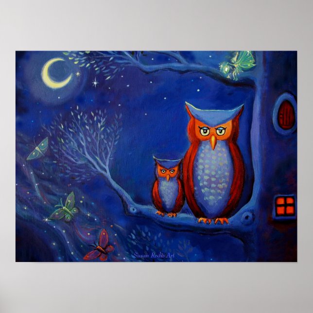 Affiche La forêt de nuit - Imprimer (Devant)