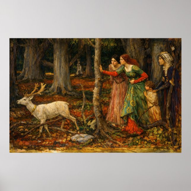Affiche La forêt mystique par John William Waterhouse (Devant)