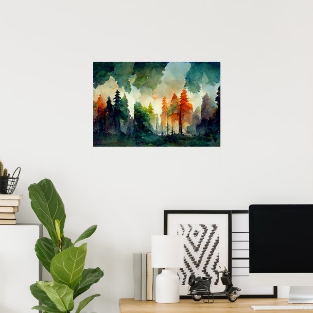 Affiche La forêt (nature) (Bureau à domicile)