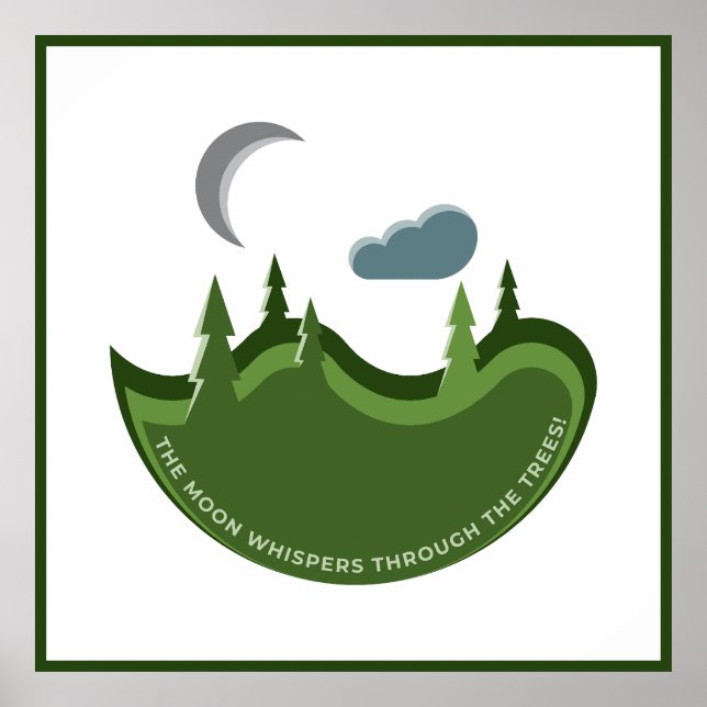 Affiche La Forêt Verte Au Lune Illustration (Devant)