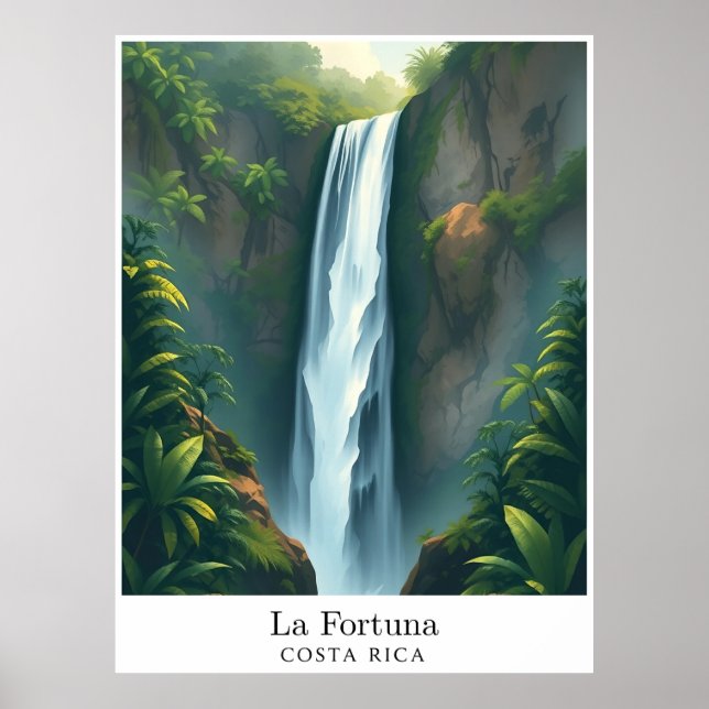 Affiche La Fortuna Waterfall, Costa Rica – Cascades Tropic (Devant)