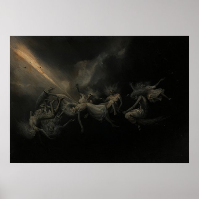 Affiche La foudre a frappé un troupeau de sorcières, retra (Devant)