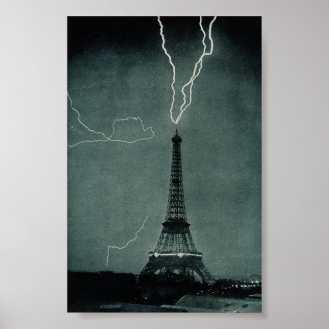 Affiche La foudre frappe la Tour Eiffel (Devant)
