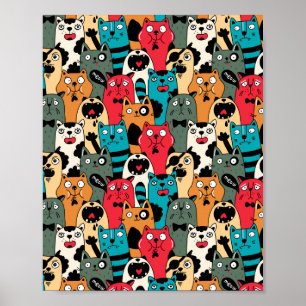 Affiche La foule des chats