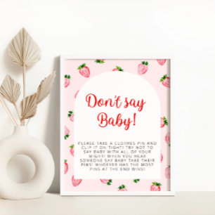 Affiche La fraise ne dit pas Baby shower bébé