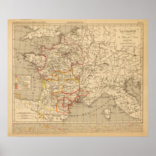 Affiche La France de 1223 à 1270