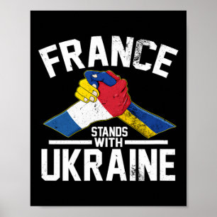 Affiche La France se tient aux côtés de l'Ukraine Drapeau