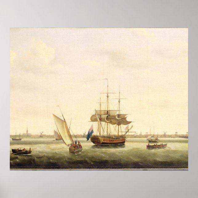 Affiche La frégate 'Surprise' à l'Ancre du Grand Yarmout (Devant)